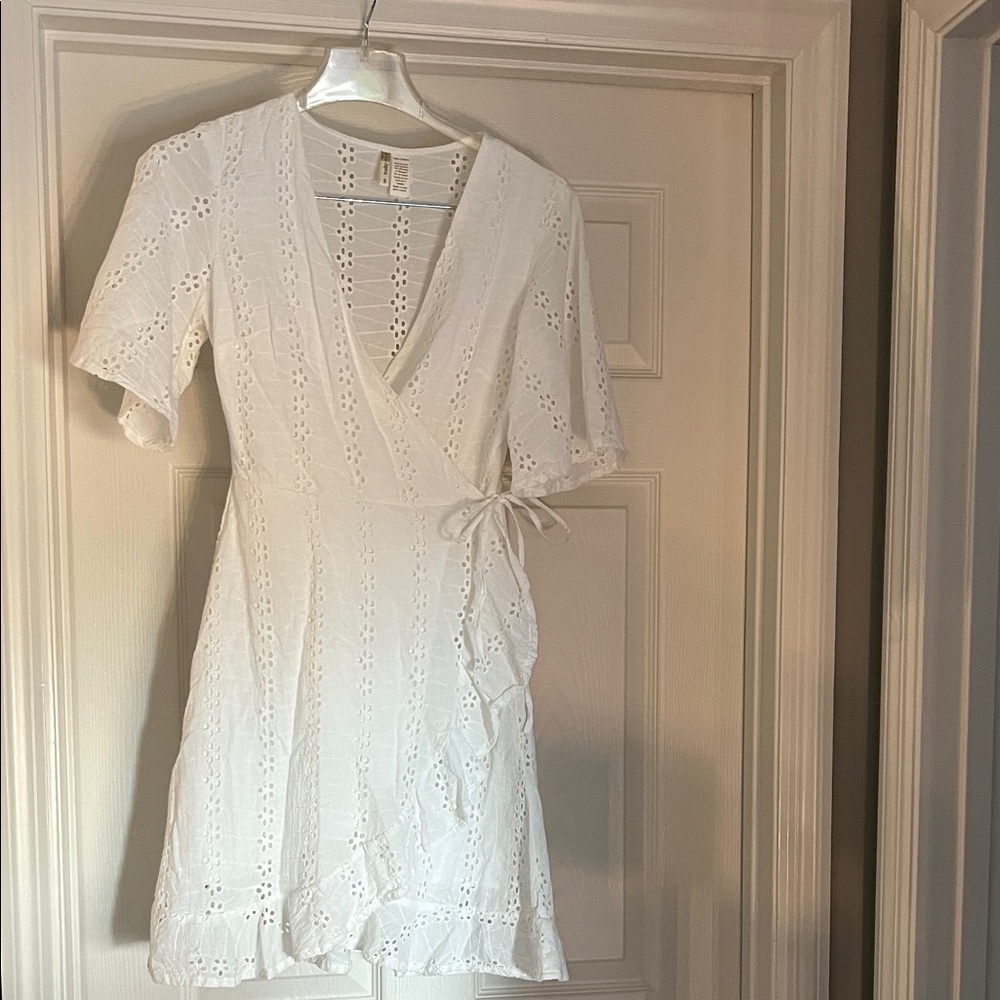 Japna White Eyelet Mini Dress